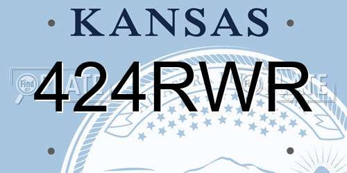 424RWR Kansas License Plate