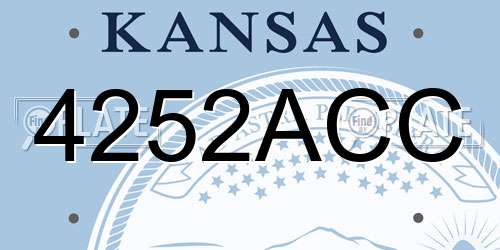4252ACC Kansas License Plate