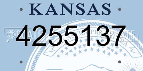 4255137 Kansas License Plate