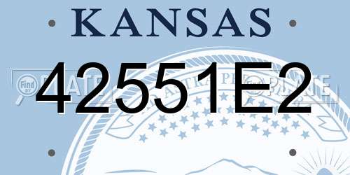 42551E2 Kansas License Plate