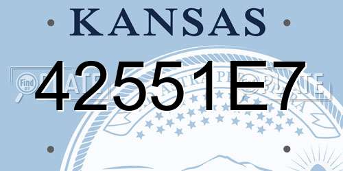 42551E7 Kansas License Plate