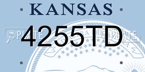 4255TD Kansas License Plate