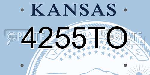 4255TO Kansas License Plate