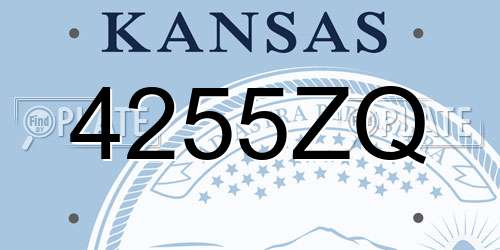 4255ZQ Kansas License Plate