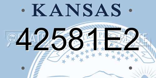 42581E2 Kansas License Plate