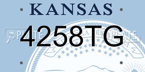4258TG Kansas License Plate