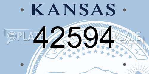42594 Kansas License Plate