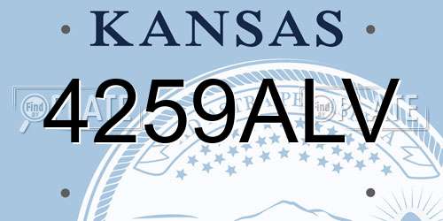 4259ALV Kansas License Plate