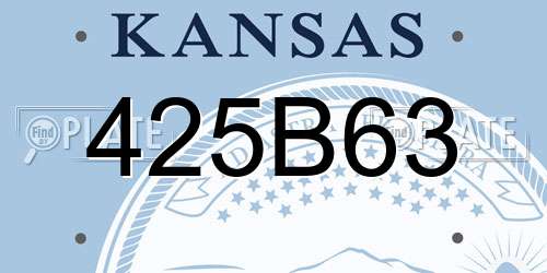 425B63 Kansas License Plate