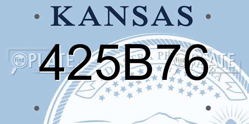 425B76 Kansas License Plate
