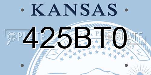 425BT0 Kansas License Plate