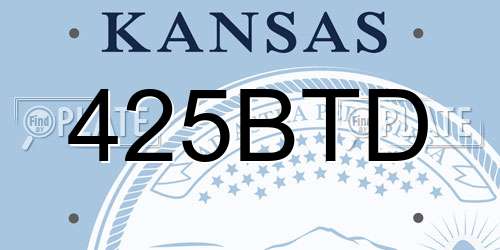 425BTD Kansas License Plate