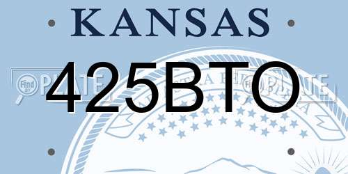 425BTO Kansas License Plate