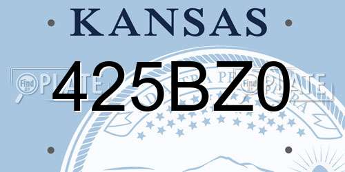425BZ0 Kansas License Plate