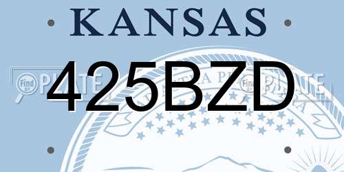 425BZD Kansas License Plate