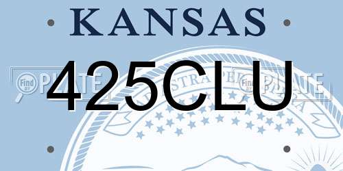 425CLU Kansas License Plate