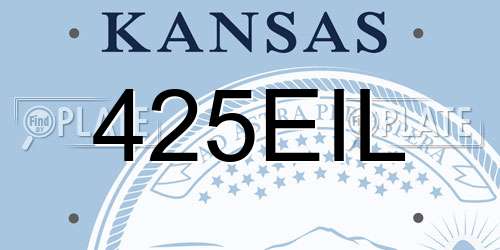 425EIL Kansas License Plate