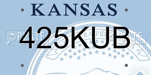 425KUB Kansas License Plate