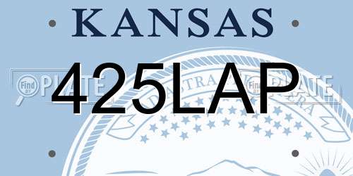 425LAP Kansas License Plate