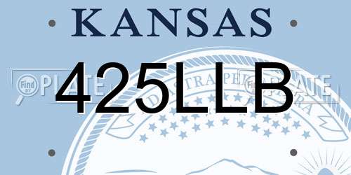 425LLB Kansas License Plate