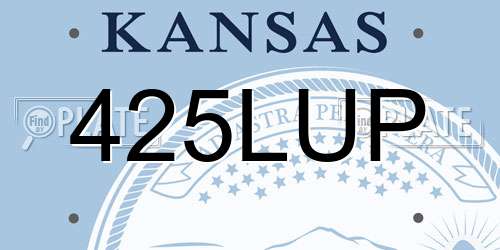 425LUP Kansas License Plate