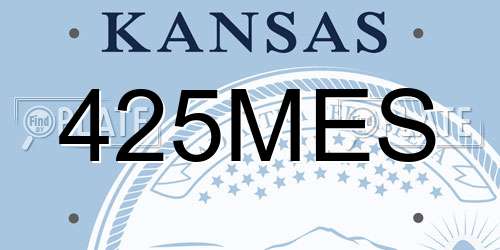 425MES Kansas License Plate