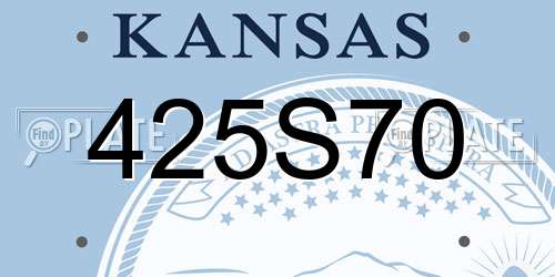 425S70 Kansas License Plate