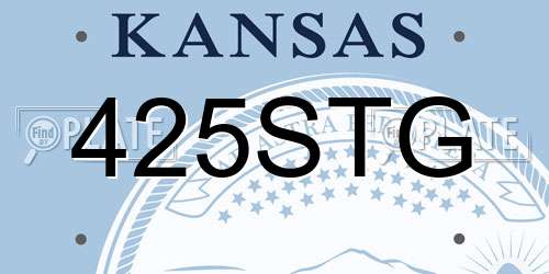 425STG Kansas License Plate
