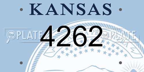 4262 Kansas License Plate