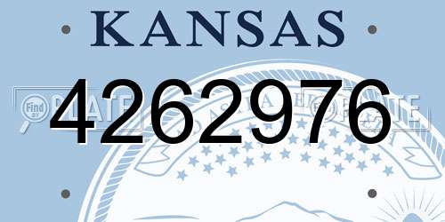 4262976 Kansas License Plate
