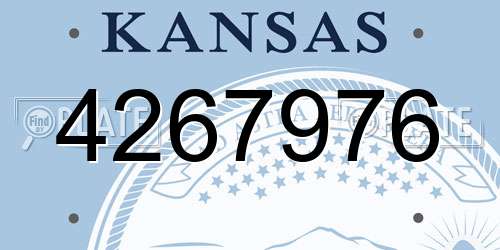 4267976 Kansas License Plate