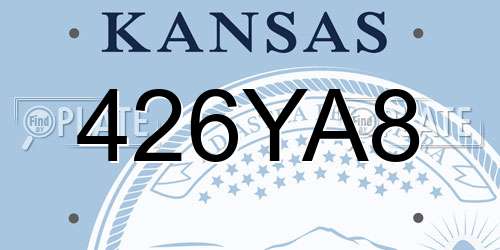 426YA8 Kansas License Plate