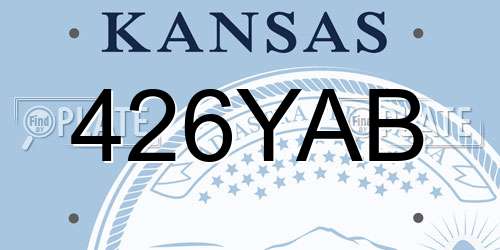 426YAB Kansas License Plate