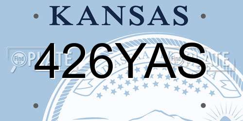 426YAS Kansas License Plate