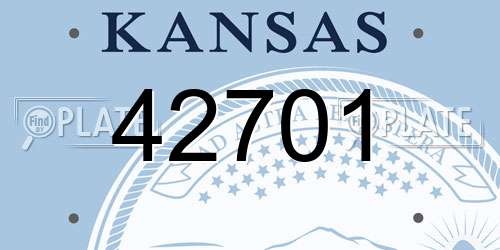 42701 Kansas License Plate