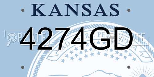 4274GD Kansas License Plate