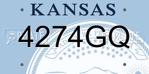4274GQ Kansas License Plate