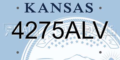 4275ALV Kansas License Plate