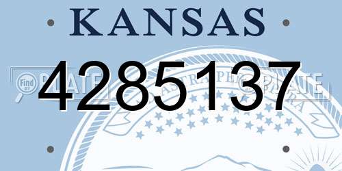 4285137 Kansas License Plate