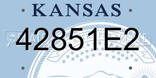 42851E2 Kansas License Plate