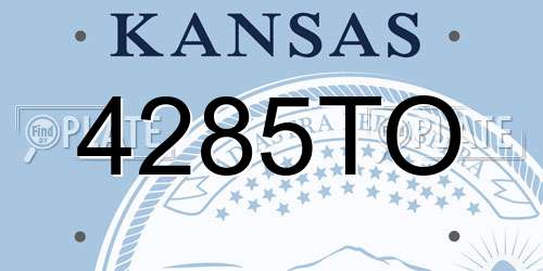 4285TO Kansas License Plate
