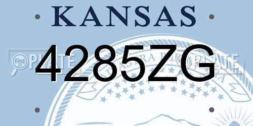 4285ZG Kansas License Plate