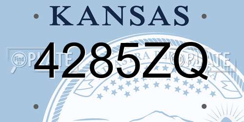 4285ZQ Kansas License Plate
