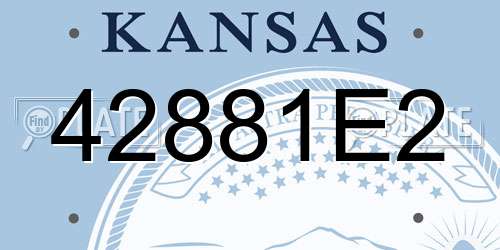 42881E2 Kansas License Plate