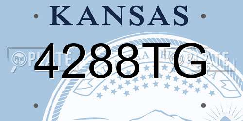 4288TG Kansas License Plate
