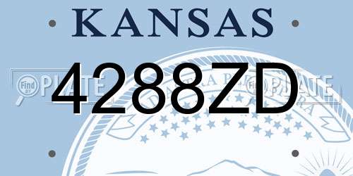 4288ZD Kansas License Plate