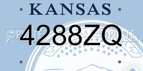 4288ZQ Kansas License Plate