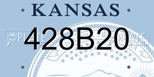 428B20 Kansas License Plate
