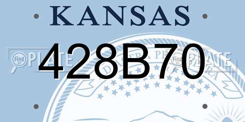 428B70 Kansas License Plate