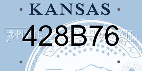 428B76 Kansas License Plate